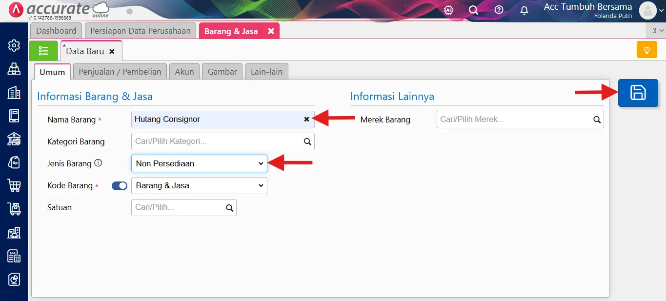 mencatat transaksi konsinyasi (pihak yang menerima titipan barang)